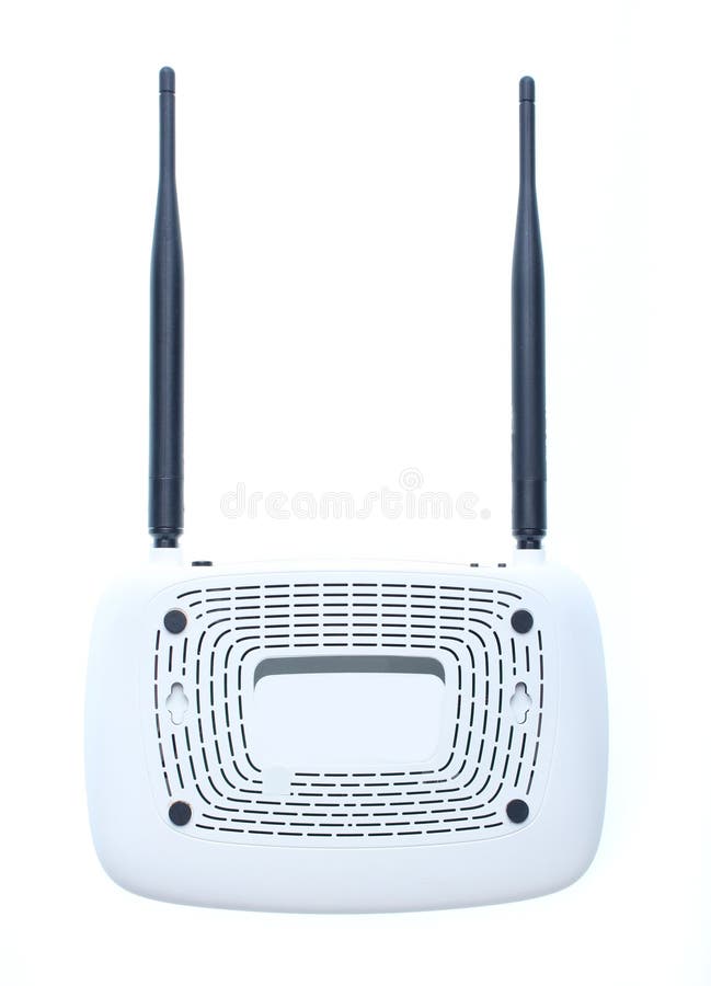 Twoantenna Wi fi router stock image. Image of network 140044003