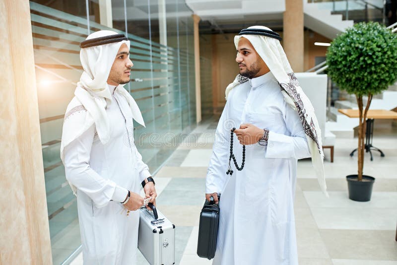 Sheikhs Speak after Making Deal Stock Image - Image of handsome, meet ...