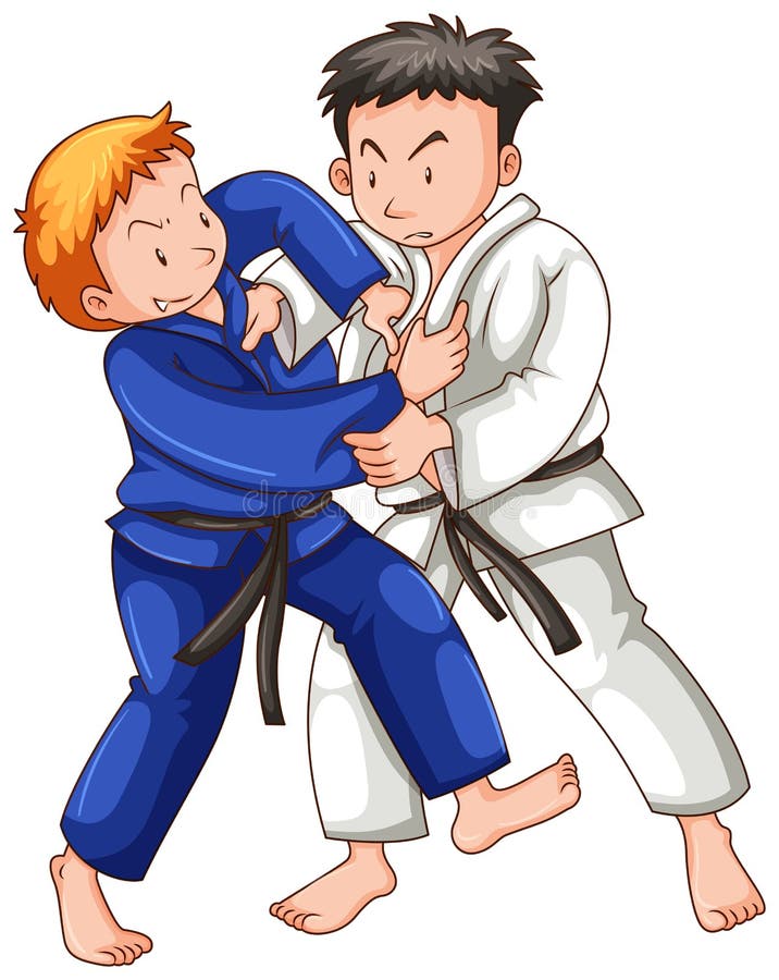 Two athletes playing judo stock vector. Illustration of ...