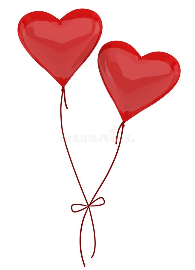 Two balloons in the form of heart