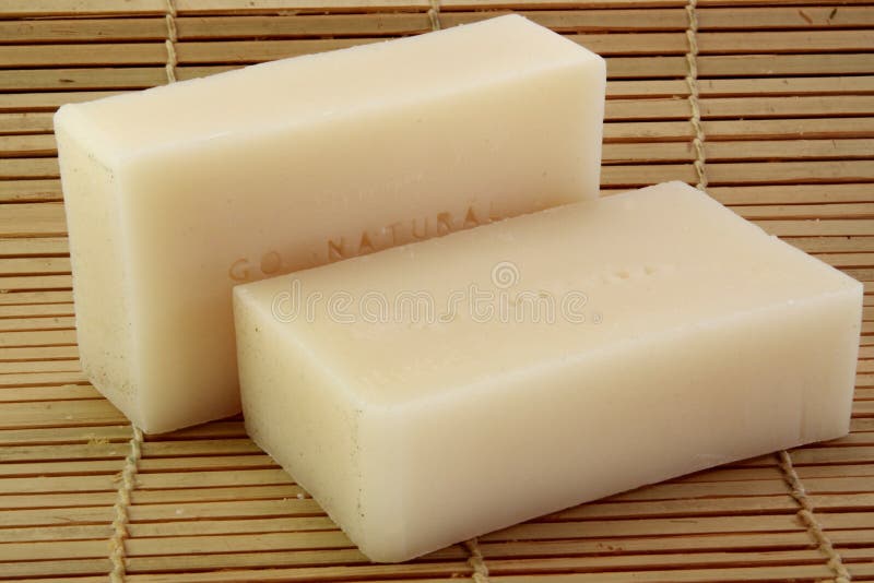 Two bars of handmade soap