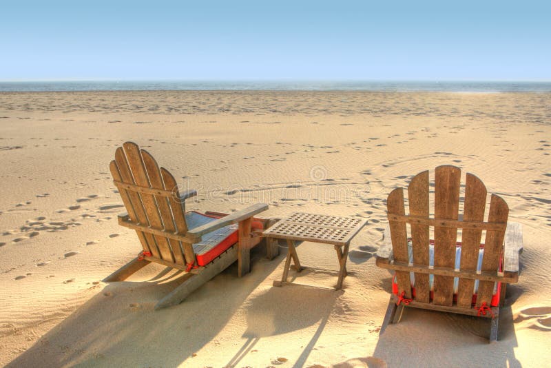 Two Beach Chairs Sitting in the Sand Stock Image Image of beauty