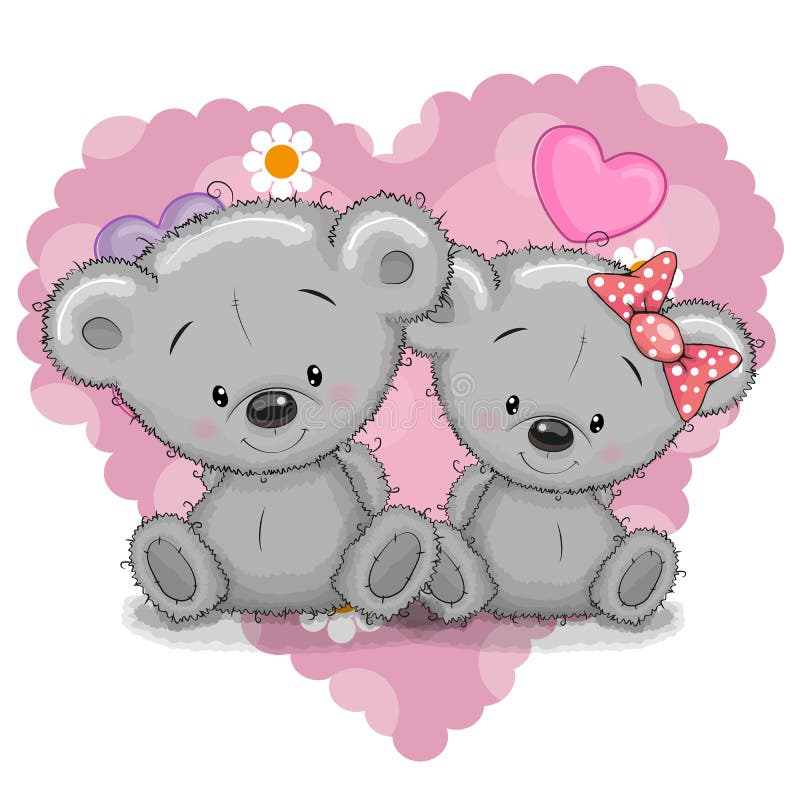 Two Bears stock vector. Illustration of heart, cheerful - 61112689