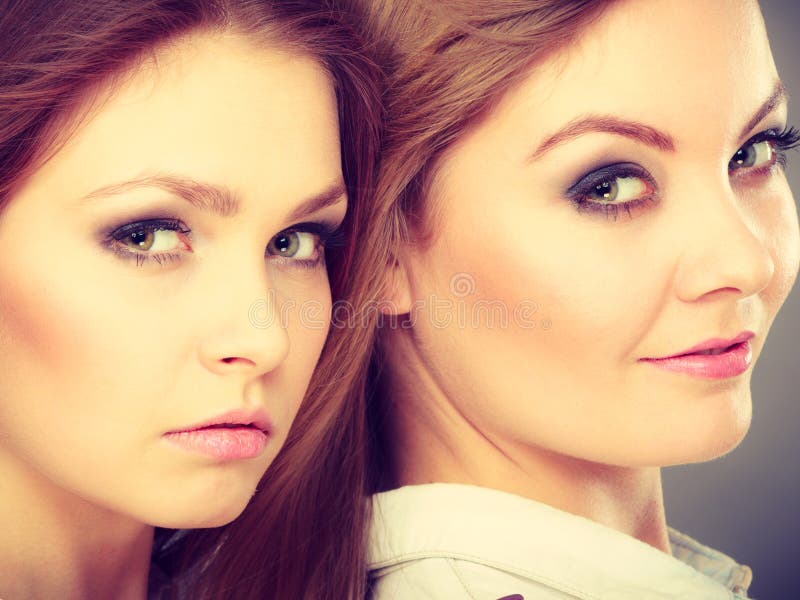 Two Beautiful Photomodels Portrait Stock Image Image Of Styled