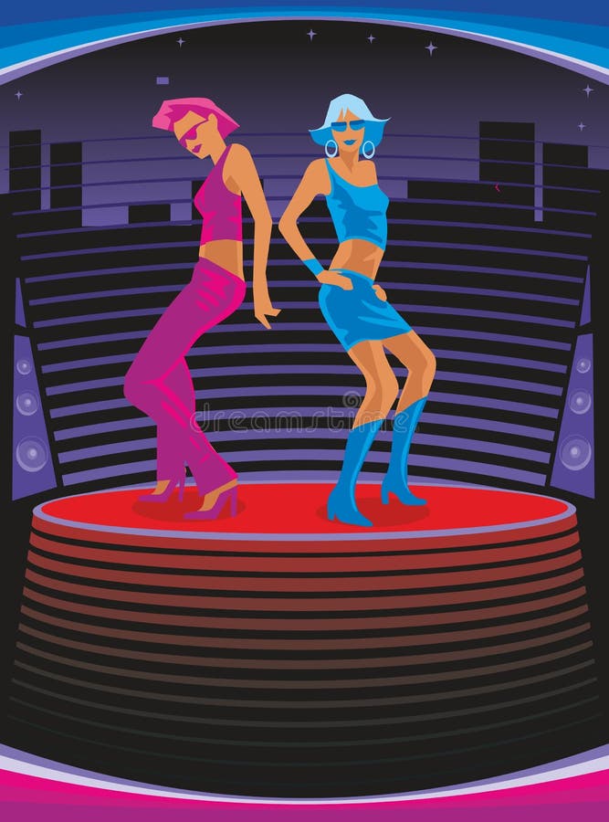 Two Beautiful Sexy Disco Women Stock Illustrations 5 Two Beautiful Sexy Disco Women Stock