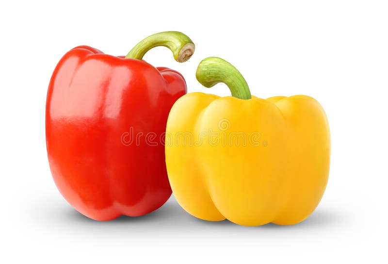 Two isolated bell peppers