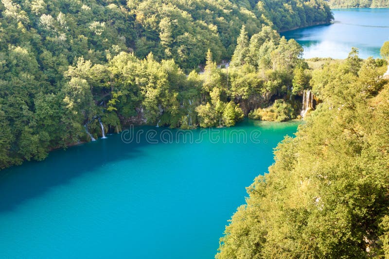 Two big lakes - Plitivice National park.