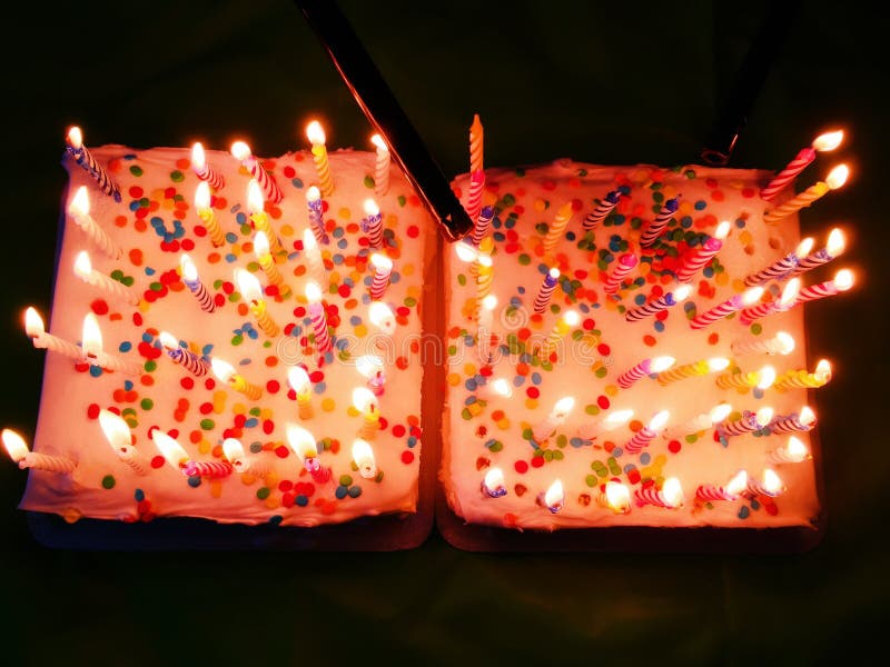 Birthday Cakes With Candles Stock Photo Image of colorful, background