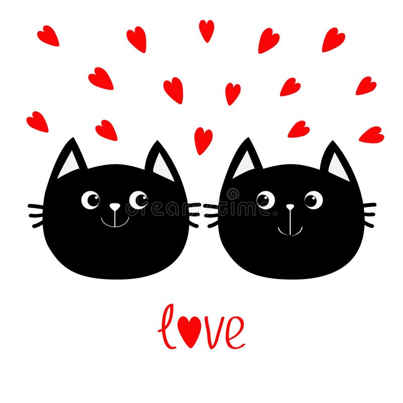 Cute Black Cat Icons Or Symbols Vector Set Collection Of Funny