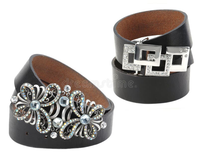 Two black female belts stock image. Image of leather 50560039