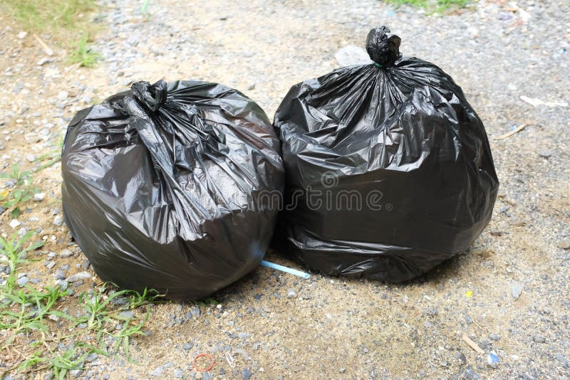 Two Big Black Trash Bag On Stock Photo 1034164576