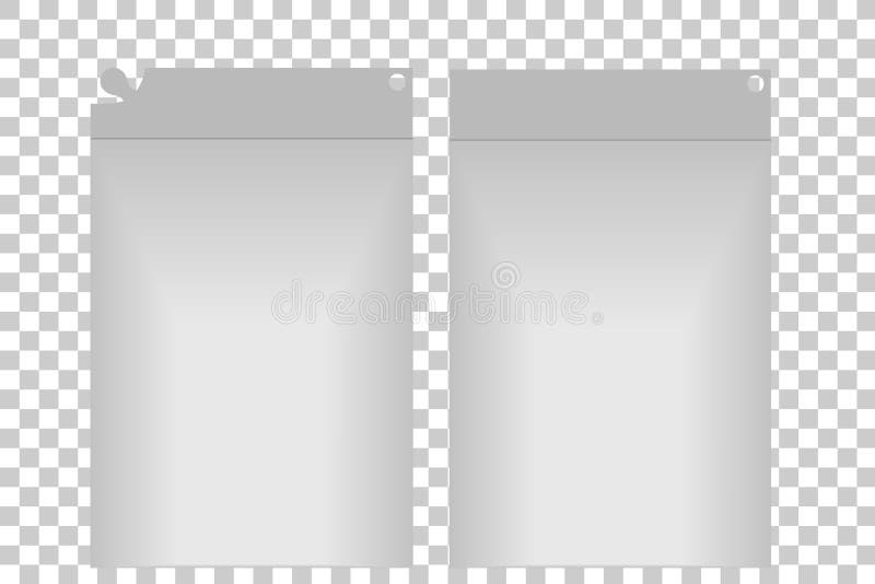 Two Blank White Shampoo Sachet Stock Vector Illustration of full