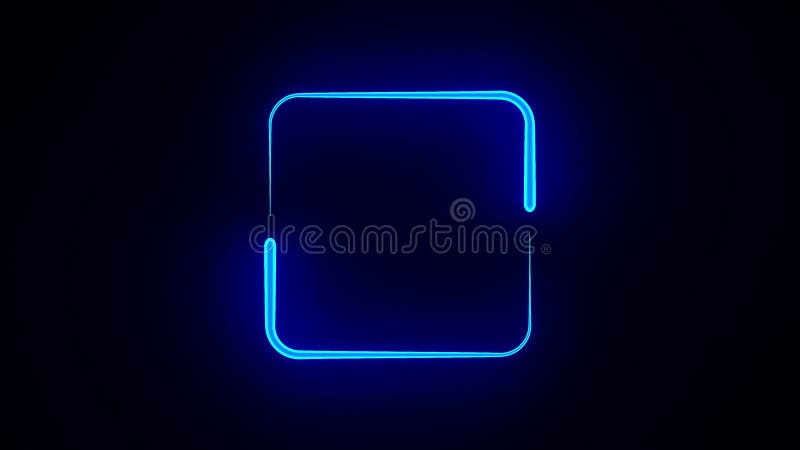 Two blue neon element on black background. 3D illustration rendering stock illustration