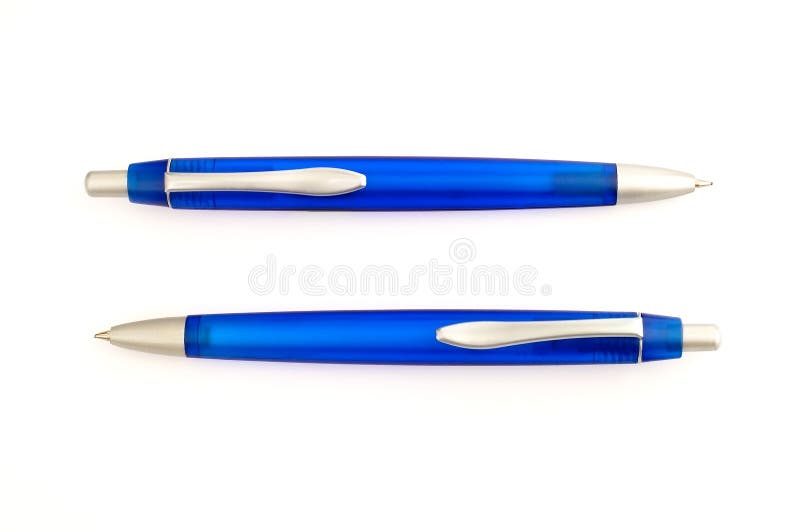 Two pen. Blue and White Pens. Писать синий.