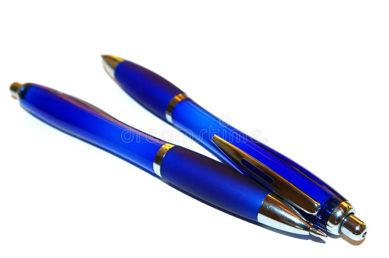 Two blue pens stock photo. Image of business, work, simplicity 4270402