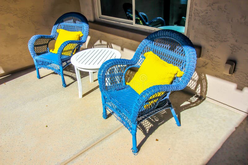 Two Wicker Arm Chairs on Front Porch Stock Photo Image of chair