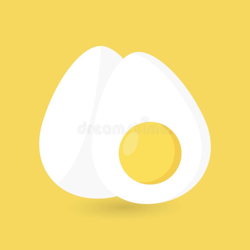 Two boiled eggs. Half an egg. World Egg Day. royalty free illustration