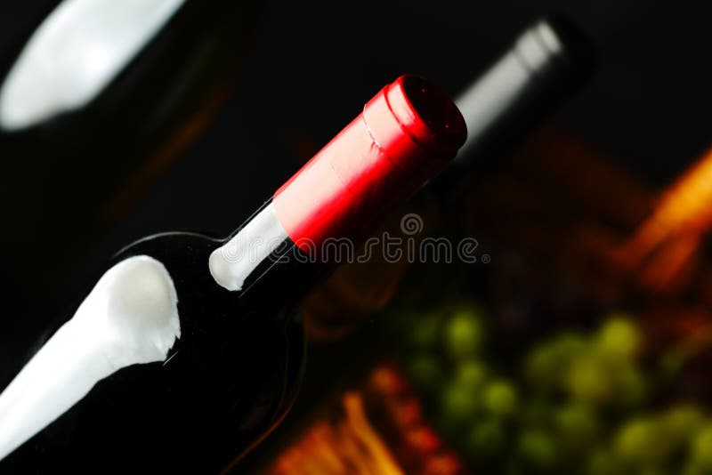 Two Bottle of Red and White Wine Stock Photo Image of countryside