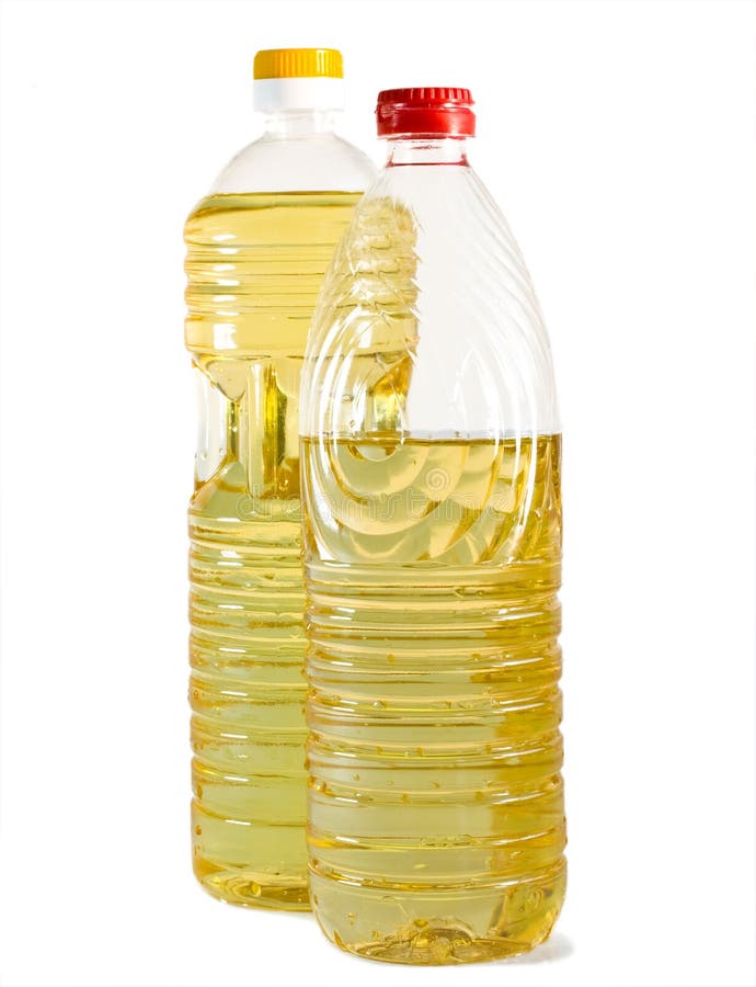 Two Bottles With Vegetable Oil Stock Image Image of yellow, food 9414601