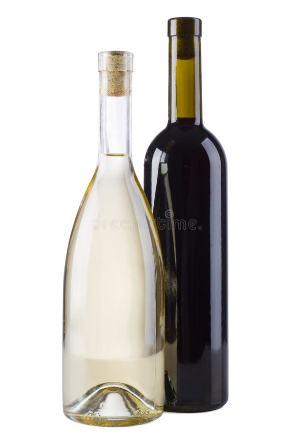 Red and white wine bottles stock image. Image of blank 4474507