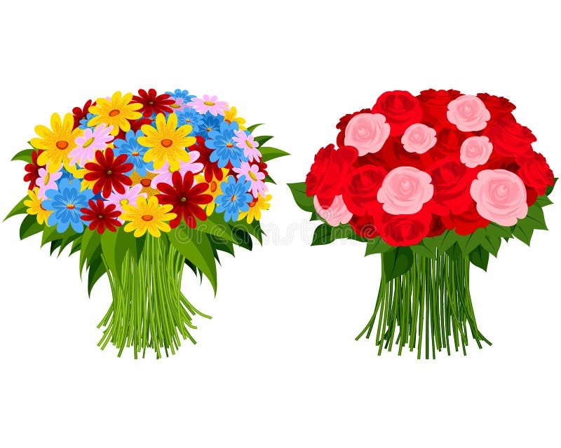 Two bouquet of flowers royalty free illustration Two bouquet of flowers royalty free illustration