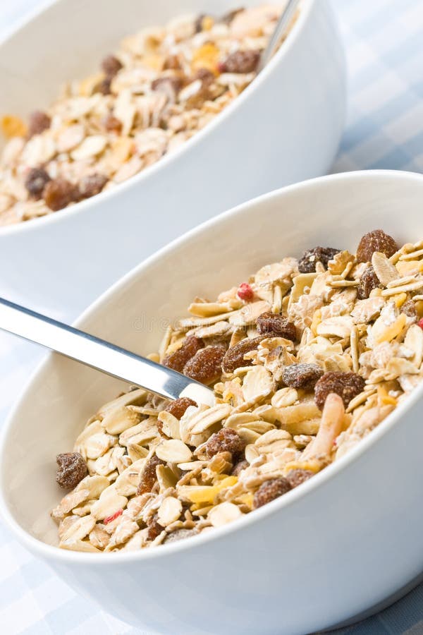 Two bowls of muesli stock image. Image of healthy, breakfast 6965819