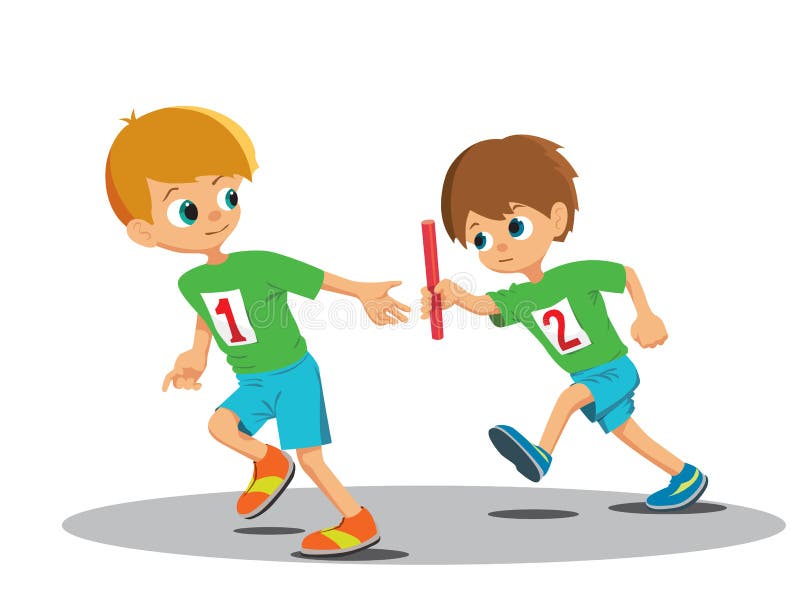 Two boys involved in the relay