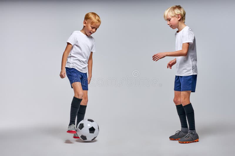 Two Cute Boys Playing Football Stock Illustration - Download Image Now -  Child, Boys, American Football Player - iStock