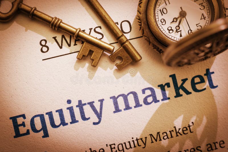 Two brass keys and a pocket watch on an equity market principal / fundamental document. stock images Two brass keys and a pocket watch on an equity market principal / fundamental document. stock images