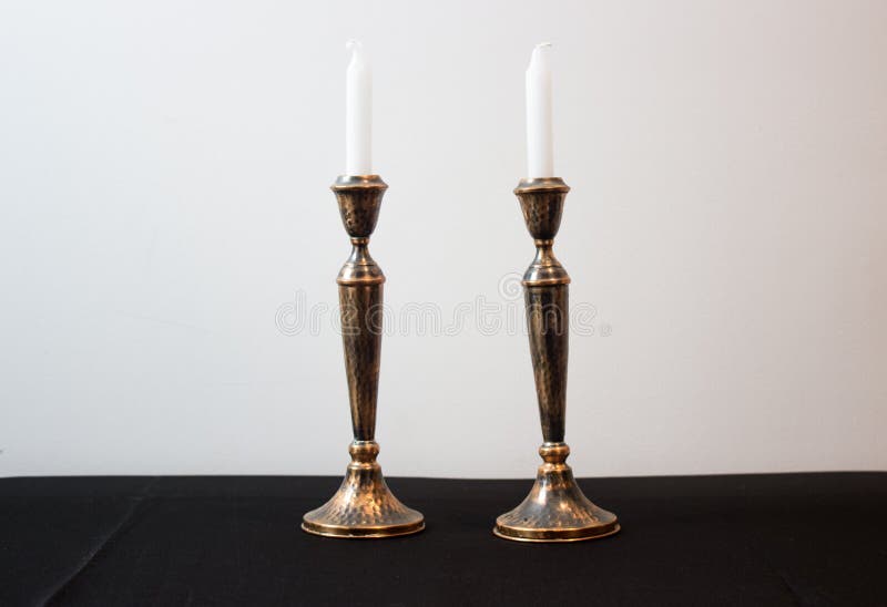 Two Burning Candles for Shabbat Stock Photo Image of candles, jewish