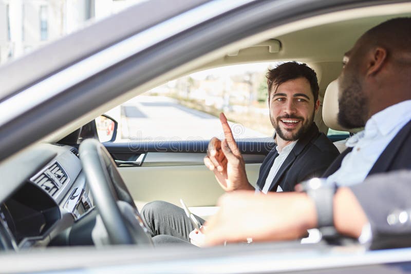 Two Business People Traveling Together in the Car Stock Image - Image ...