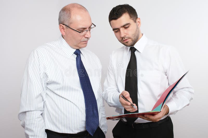 Two Businessman Discuss Something. Stock Photo Image of cooperation