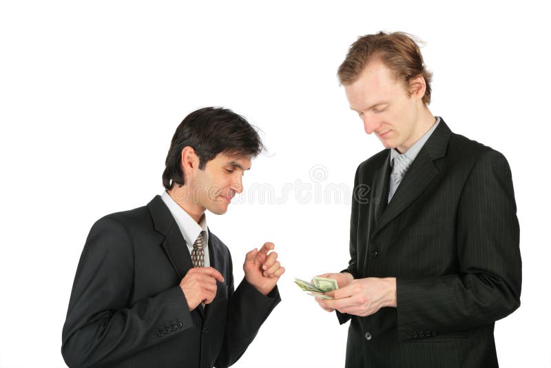 Two businessmen and dollars