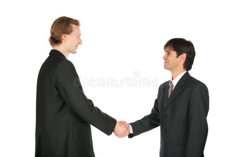 Two businessmen handshaking