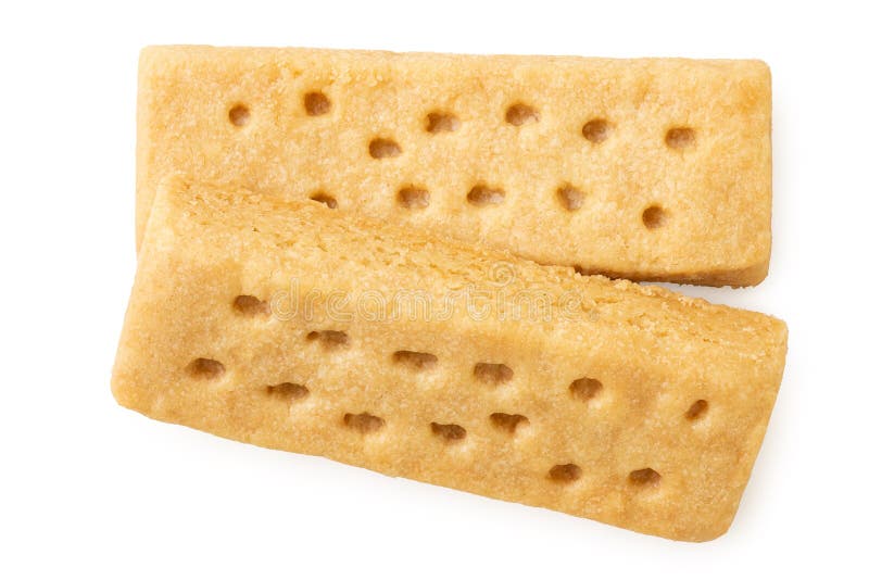 Two Butter Shortbread Finger Biscuits from Above Stock Image Image of