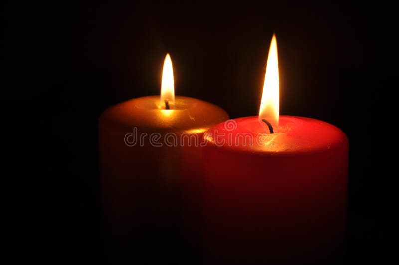 Two candles stock image. Image of golden, december, peace - 17166629