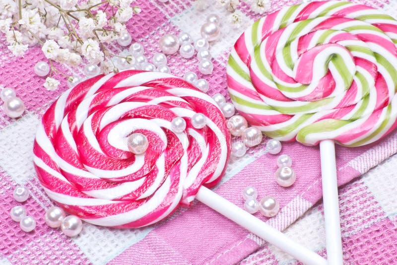 Two candy with flowers stock image. Image of delicious 36338237