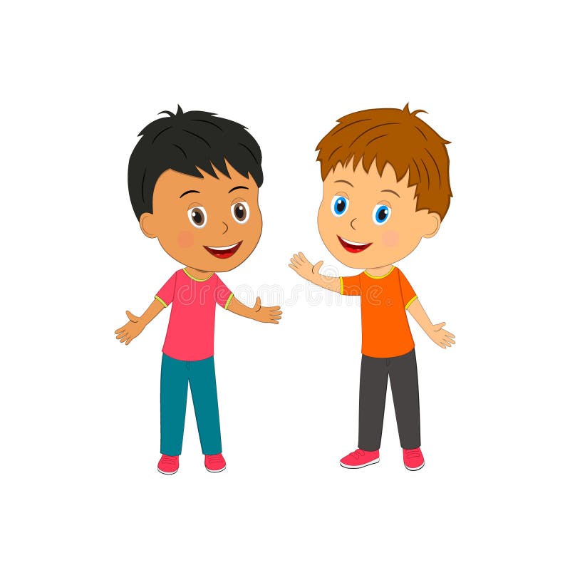 Two cartoon boys stock vector. Illustration of kindergarten - 188397090