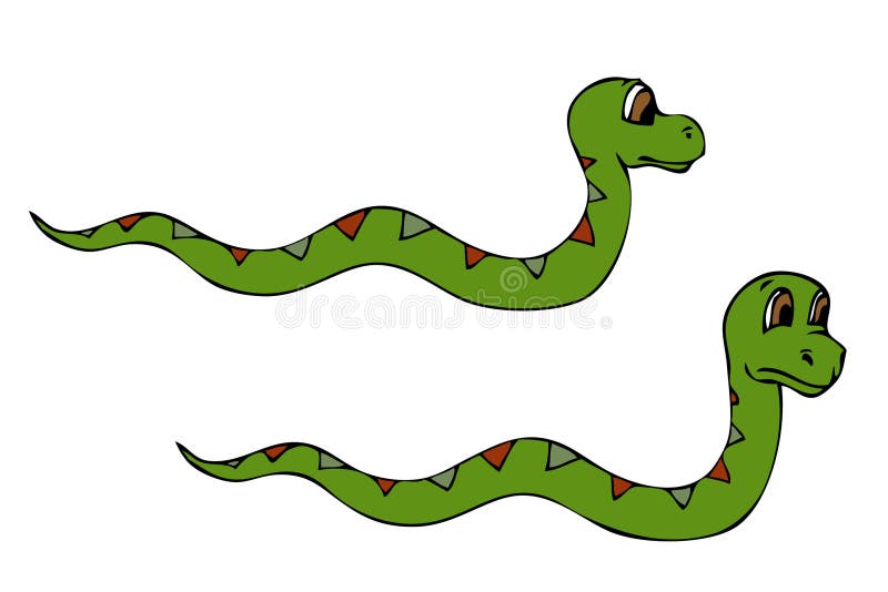 Two cartoon snakes