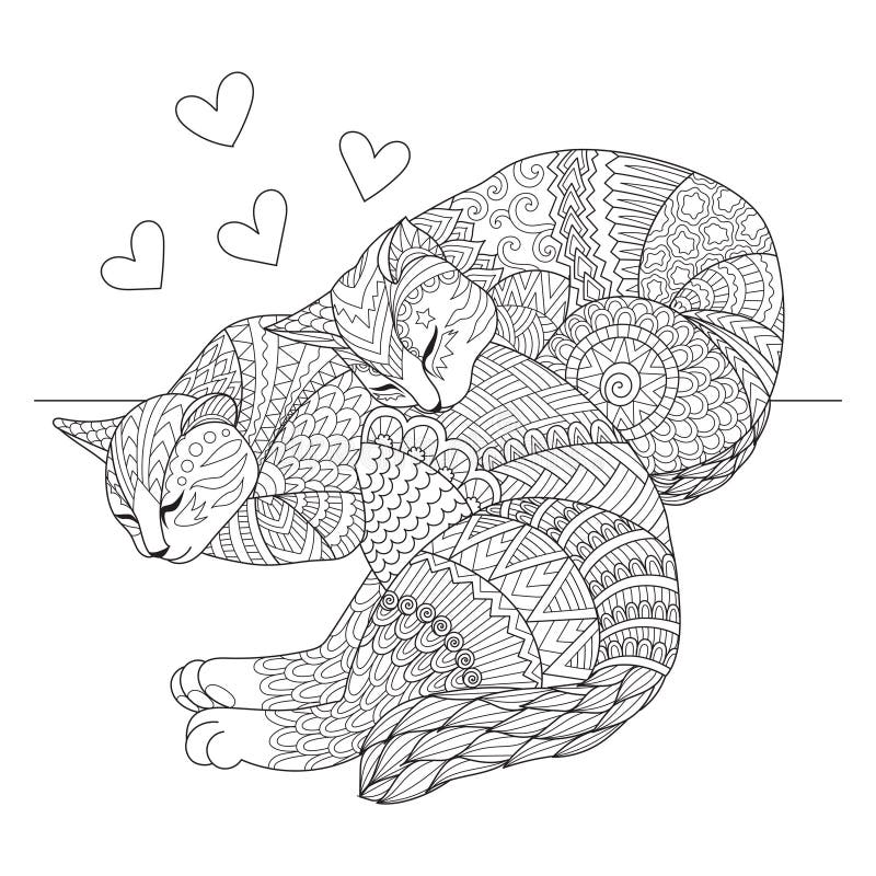 Cat coloring book for adults Royalty Free Vector Image