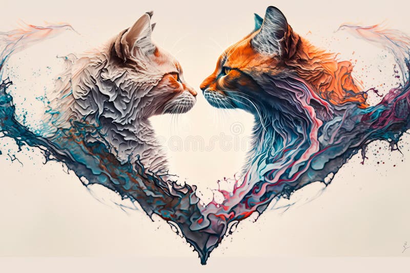 100,000 Two cats Vector Images