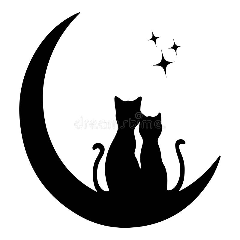 Two cats on the moon 13430417 Vector Art at Vecteezy