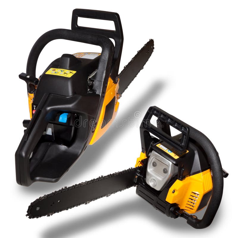 Two Chainsaw isolated stock photos