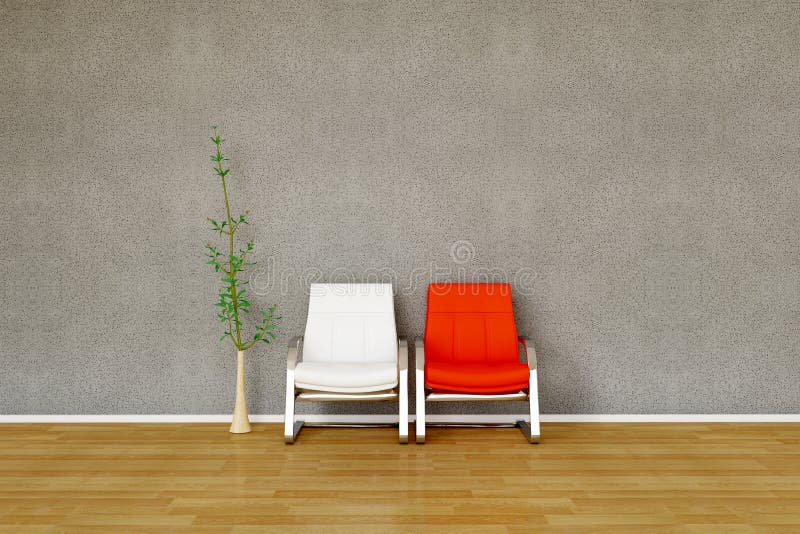 Two chair with Plant