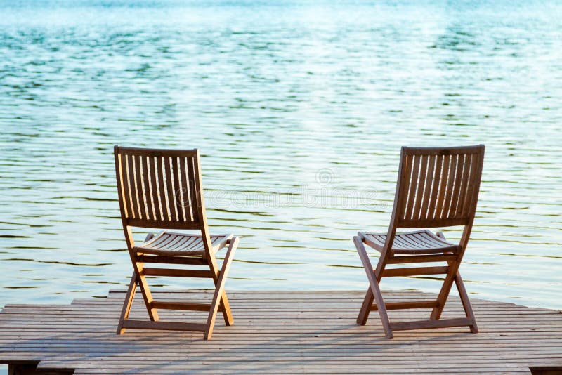 Two chairs on dock stock photo. Image of muskoka, cottage 