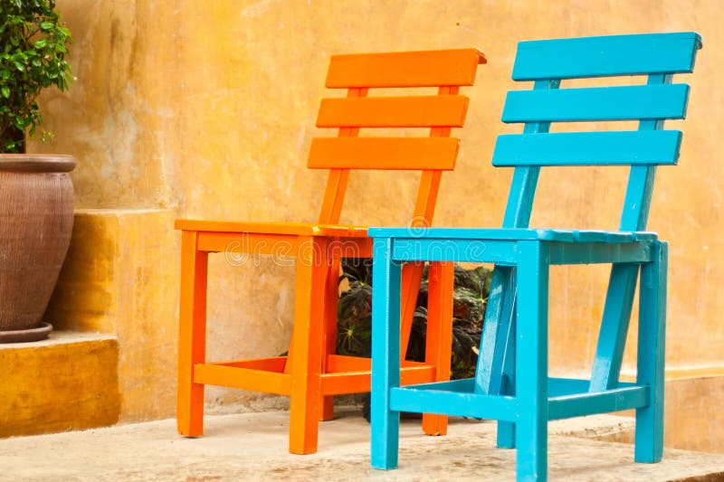 Two chairs in the garden stock photo. Image of sitting 20941358