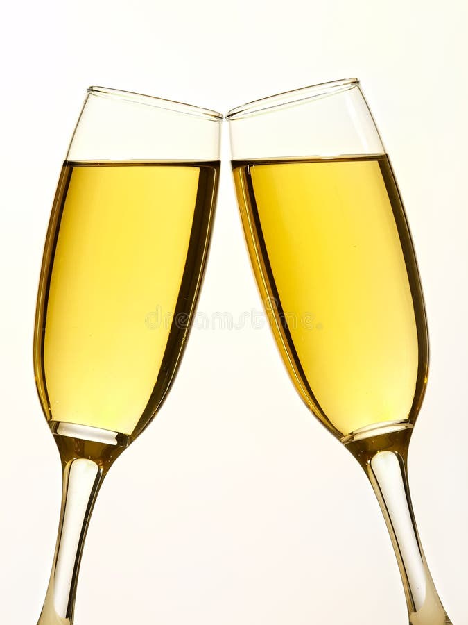 Two Champagne Glasses in Toast Stock Image Image of vertical, toast
