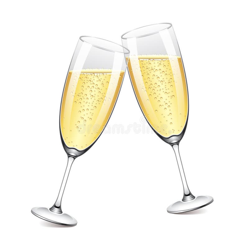 Two champagne glasses vector illustration