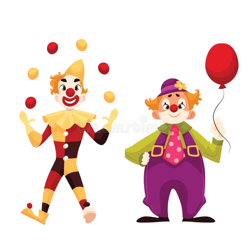 Two Cheerful Clown on a Holiday Stock Vector - Illustration of isolation,  clown: 73869701