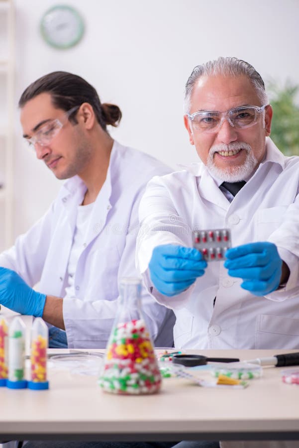 Two Chemists Working in the Lab Stock Photo Image of chemical